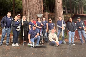 Veterans Village Volunteers with their yard tools
